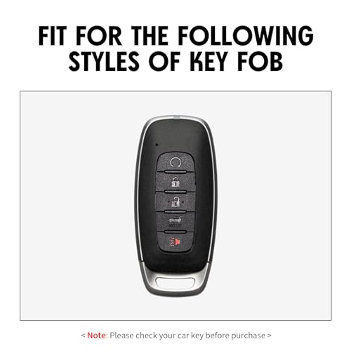 WORCAS 2 Pcs Key Fob Case Carbon Fiber Pattern Silicone Cover Compatible with Nissan Rogue Altima Maxima Muran Pathfinder Sentra Armada Titan Frontier Versa Leaf Frontie 5 Button Keyless Entry Remote - Image 2