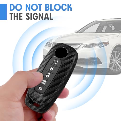 WORCAS 2 Pcs Key Fob Case Carbon Fiber Pattern Silicone Cover Compatible with Nissan Rogue Altima Maxima Muran Pathfinder Sentra Armada Titan Frontier Versa Leaf Frontie 5 Button Keyless Entry Remote - Image 5