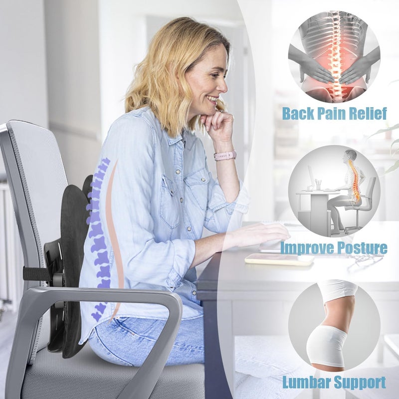 JUVIW Orthopedic Lumbar Pillow, Memory Foam Lumbar Pillow, Car Back Lumbar Pillow, Relieve Back Pain, Breathable, Suitable for Home, Office, Travel || Pack of 1 - Image 5