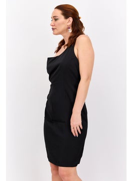 Lola May Women Plain Mini Dress, Black  - Image 2
