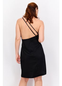 Lola May Women Plain Mini Dress, Black  - Image 3