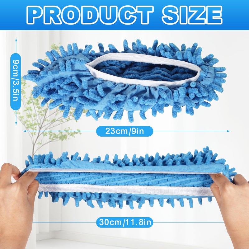 Vowanop Mop Slippers Shoes 5 Pairs (10 Pieces) - Microfiber Cleaning House Mop Slippers, Floor Cleaning Tools Shoe Cover, Soft Machine Washable Reusable Microfiber Foot Socks for House Kitchen Office - Image 2