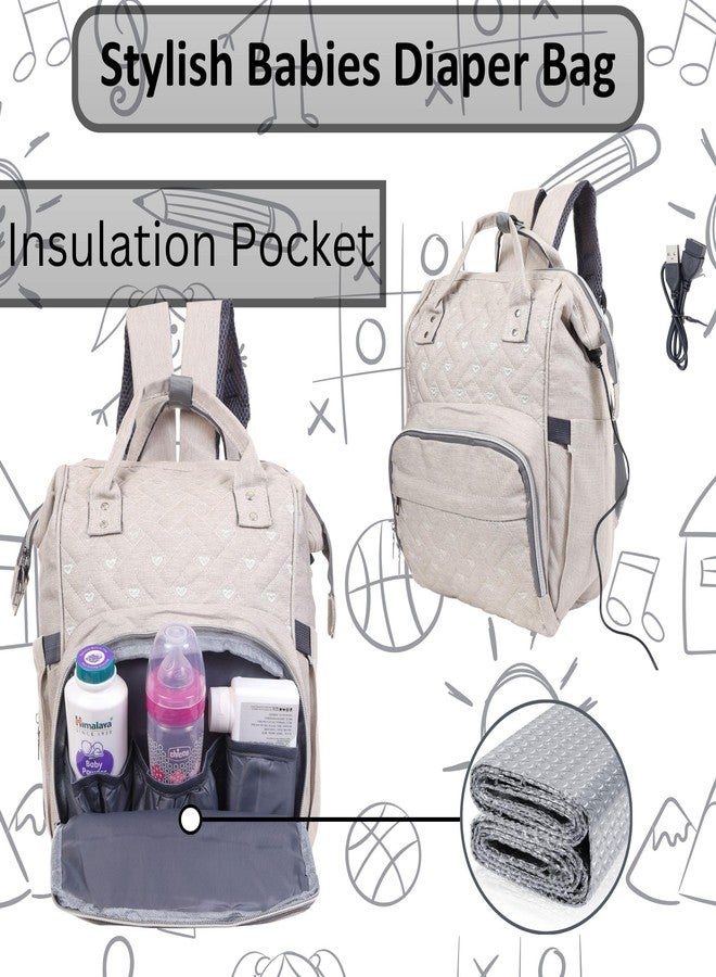TAG24 Multifunctional Waterproof Diaper Bag for Mothers Travel | Mother Travel Bag With Multi Compartments - Cream - Image 3