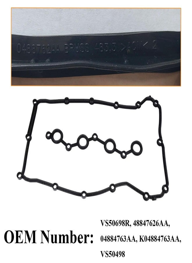 Quivimoro VS50698R for Chrysler 200 Sebring 2.4 Engine Cylinder Valve Cover Gasket Fit for Dodge Avenger Caliber Journey 1.8 2.0 2.4L, Valve Cover Gasket Set for 2007-2017 Jeep Compass Patriot OE# K04884763AA - Image 3