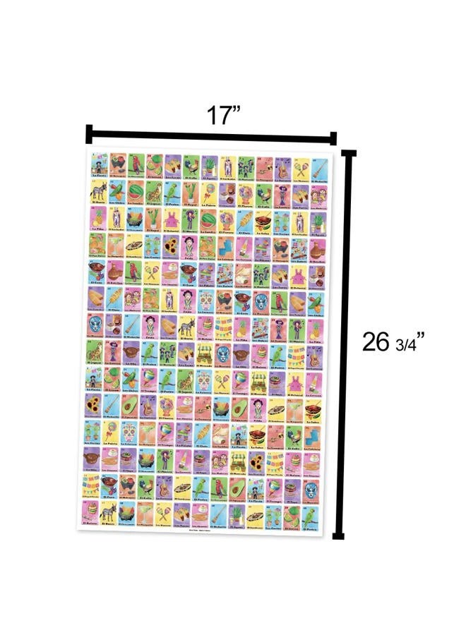 More Fiesta 6 Original Loteria Bingo Game Posters in Spanish, Mexican Loteria Wrap Paper Rolls - Image 4
