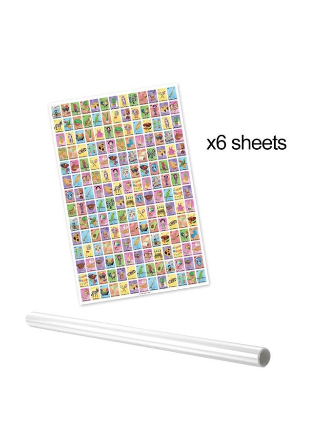 More Fiesta 6 Original Loteria Bingo Game Posters in Spanish, Mexican Loteria Wrap Paper Rolls - Image 2