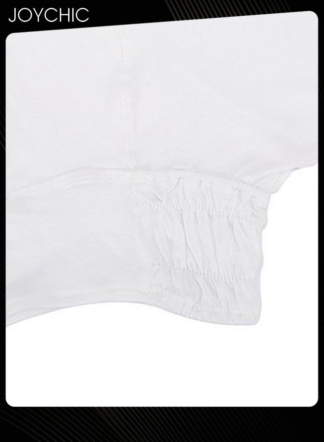 Joychic لون الصلبة مشروط الجلد ودية مرونة عالية القطن المرسيري المرأة الحجاب مسلم أغطية الرأس يمكن ارتداؤها ملابس تقليدية أزياء قابل للتعديل وشاح الرأس الأبيض لجميع الفصول - Image 3