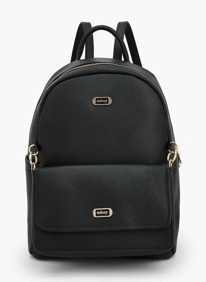 Missy Solid Backpack With Adjustable Straps
