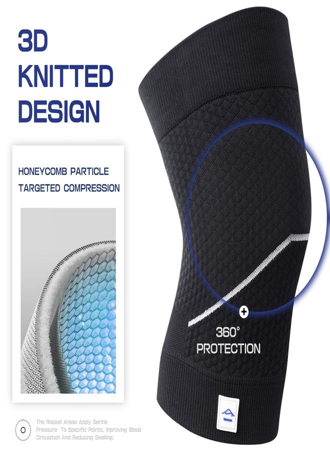 JAPSERUNA 3D Knit Knee Sleeve for Neuropathy & Nerve Pain Relief, Arthritis Support, Joint Stability - Lightweight Breathable Compression Sleeve for Running, Sports, Men & Women - Knee Brace for Swelling & Inflammation - Image 3