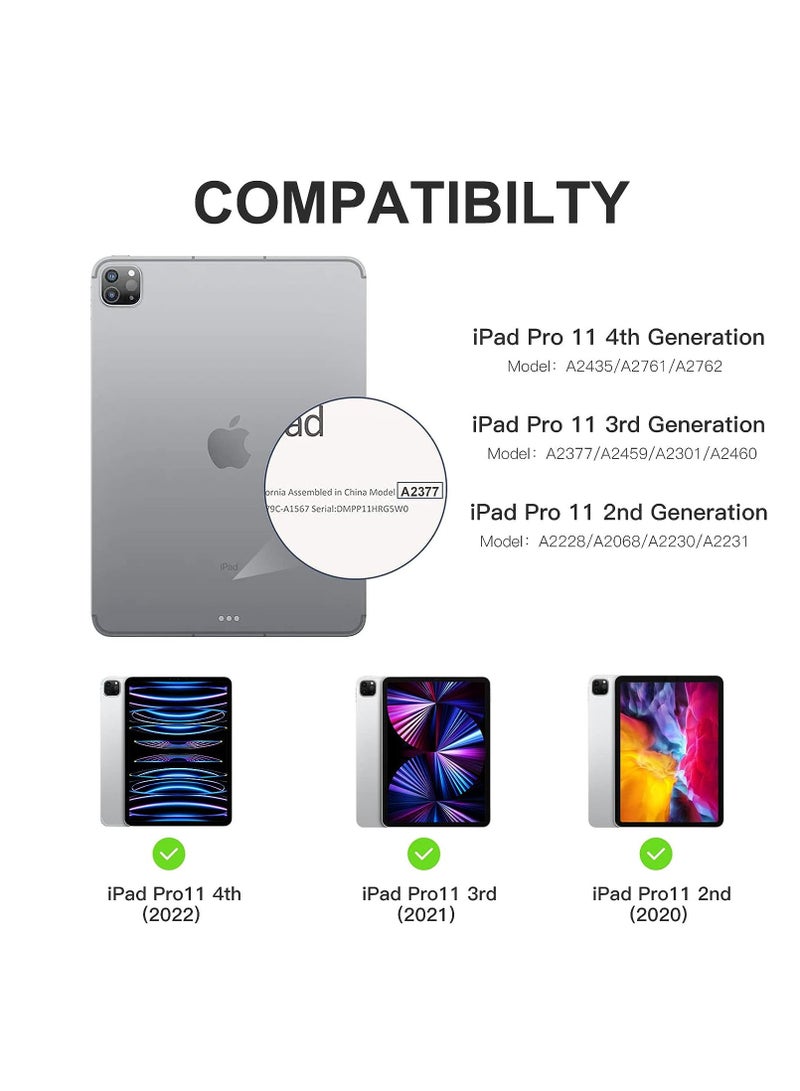 لوحة مفاتيح مع حافظة لجهاز iPad Pro 11 بوصة الجيل الأول والثاني والثالث والرابع 2018 2020 2021 2022 لوحة مفاتيح بلوتوث لاسلكية قابلة للفصل مغناطيسيًا مع حامل قلم رصاص لون ذهبي وردي - Image 2