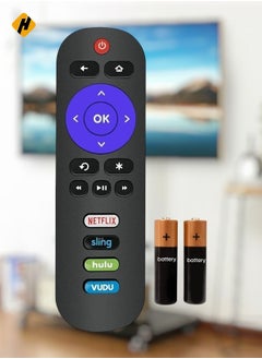 RC280 OEM Universal Replacement Remote Control Compatible with All TCL Roku TVs 【Only Works with Roku TVs, Not for Roku Stick and Roku Box】 (Netflix/Sling/Vudu/Hulu) with battery