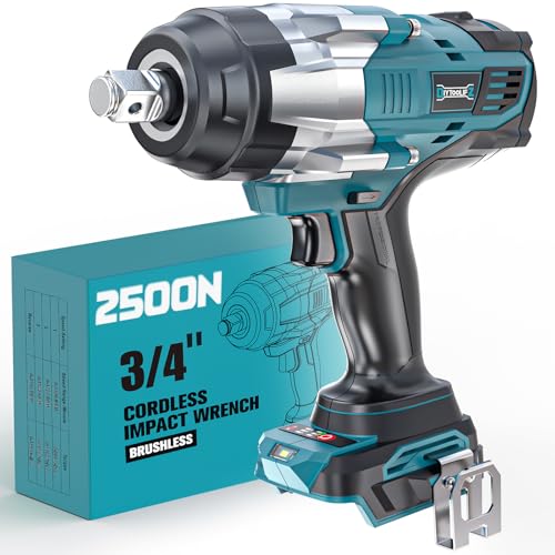 DIYtoolifz 34 Cordless Impact Wrench Compatible with Makita 18V Battery 1850FTLBS2500Nm High Torque Impact Driver AutoStop Reverse 4Speed Heavy Duty Impact for CarTruckMowerBare Tool - Image 1