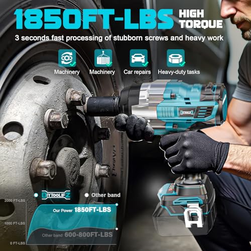 DIYtoolifz 34 Cordless Impact Wrench Compatible with Makita 18V Battery 1850FTLBS2500Nm High Torque Impact Driver AutoStop Reverse 4Speed Heavy Duty Impact for CarTruckMowerBare Tool - Image 3