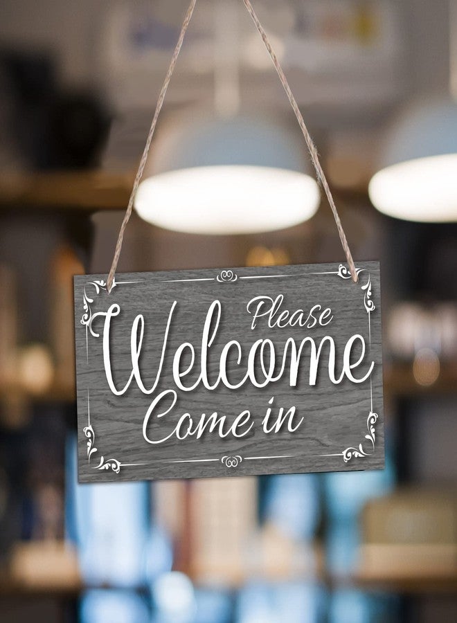 SUPERDANT Meeting Sign for Office Door Double-side Meeting in Progress Welcome Please Come In Hanging Wooden Sign Plaque Door Sign Do Not Disturb Door Hanger Sign Office Signs for Business Welcome Door - Image 5