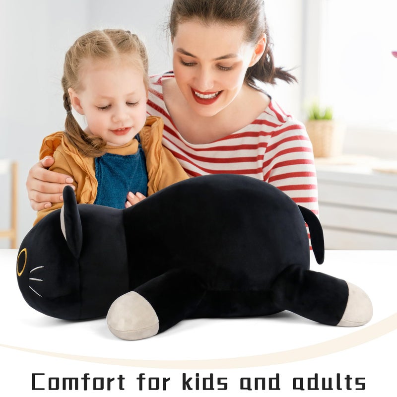 Wepop 24" Black Cat Plush Weighted Stuffed Animals, 4.2lbs Weighted Black Cat Pillow Giant Cat Stuffed Animal Cuddle Plushies Gift for Kids Adults - Image 4