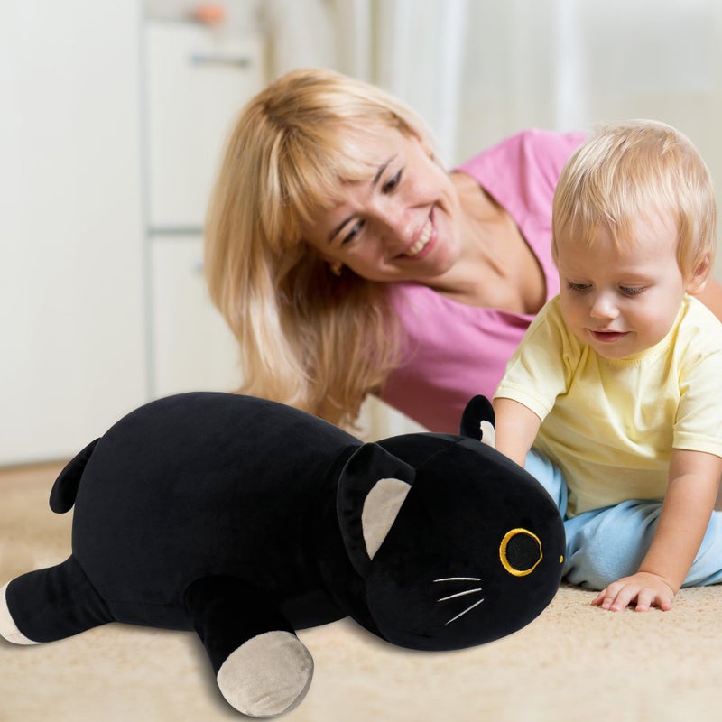 Wepop 24" Black Cat Plush Weighted Stuffed Animals, 4.2lbs Weighted Black Cat Pillow Giant Cat Stuffed Animal Cuddle Plushies Gift for Kids Adults - Image 5