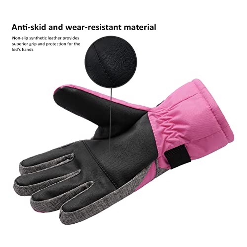 WALSKING Kids Winter Snow&Ski Gloves-3M Thinsulate Waterproof Cold Weather Youth Gloves for Skiing,Snowboarding-Fits Boys and Girls - Image 3