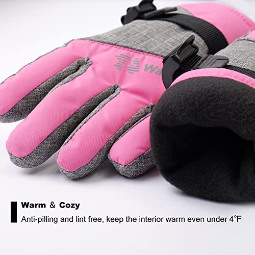 WALSKING Kids Winter Snow&Ski Gloves-3M Thinsulate Waterproof Cold Weather Youth Gloves for Skiing,Snowboarding-Fits Boys and Girls - Image 4