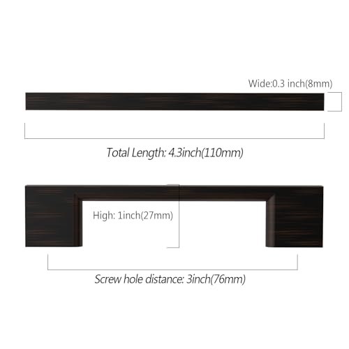 KNOKLOCK 10 Pack 3 Inch76mm Kitchen Cabinet Handles Oil Rubbed Bronze Cabinet Pulls Kitchen Cabinet Hardware Drawer Pulls for Cupboard Wardrobe - Image 3