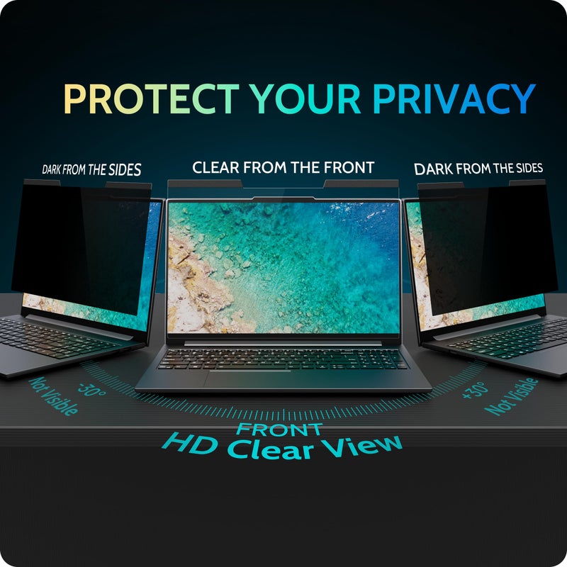 Peslv Magnetic Laptop Privacy Screen 13.3 Inch for 16:9 Computer Monitor, 13" Removable Anti Glare Protector Blue Light Filter Shield Compatible with Lenovo Hp Dell Acer Asus Thinkpad Envy Xps - Image 3