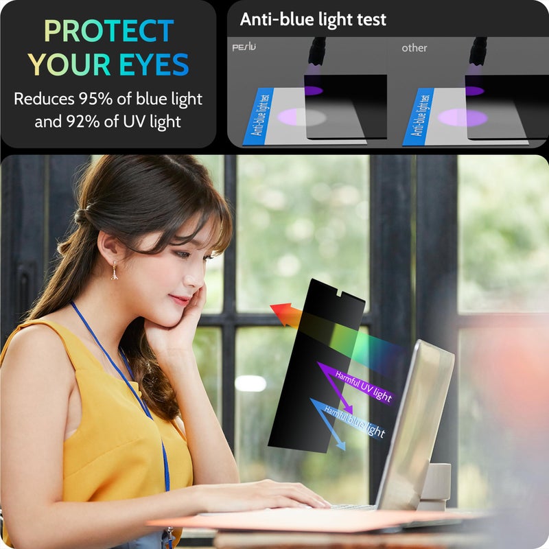 Peslv Magnetic Laptop Privacy Screen 13.3 Inch for 16:9 Computer Monitor, 13" Removable Anti Glare Protector Blue Light Filter Shield Compatible with Lenovo Hp Dell Acer Asus Thinkpad Envy Xps - Image 5
