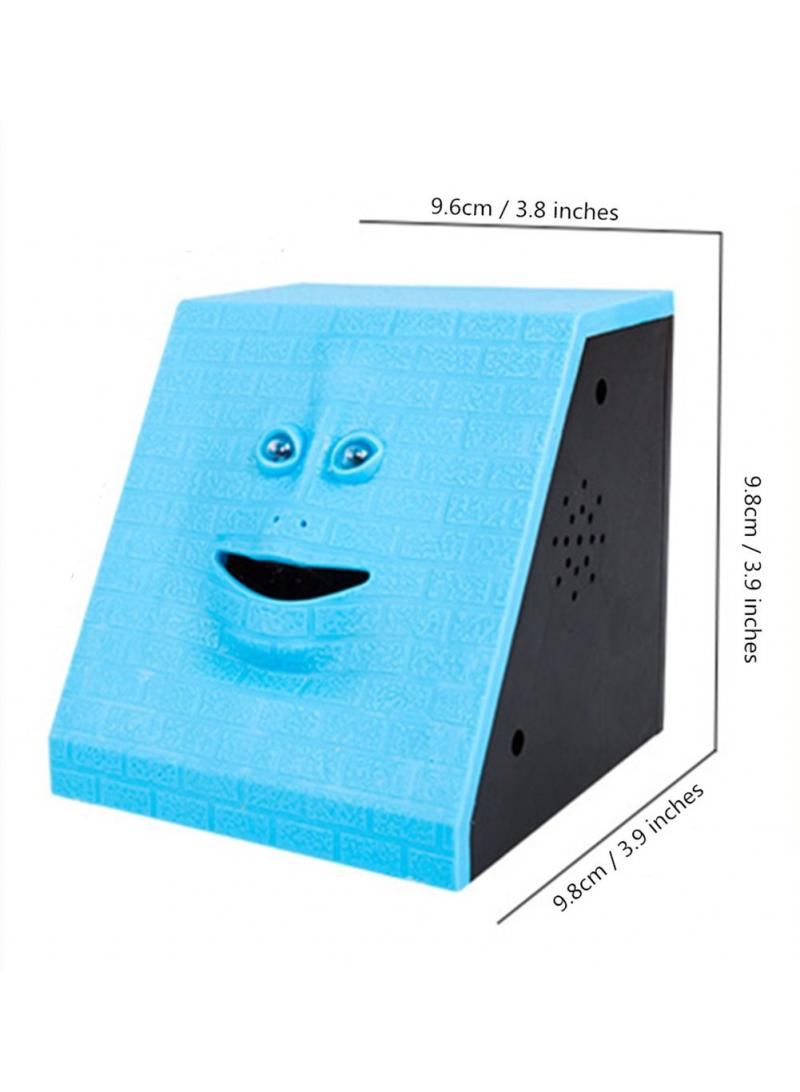 general Novelty Coin Money Eating Musical Face Bank Automatic Money Saving Collection Money Bank For Kids Children (Blue Flat) - Image 2