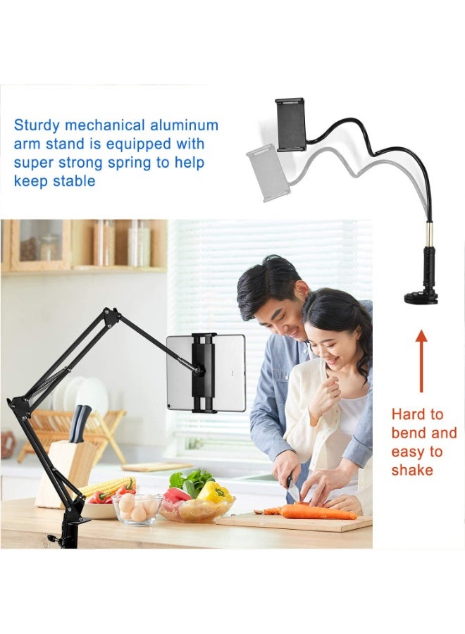 Adjustable Foldable Tablet Stand for Bed & Desk – 360° Rotating Aluminum Holder for Phones & Tablets from 4 to 13.5 Inches - Image 1