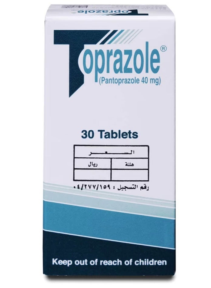 Toprazole 40 mg Pantoprazole Tablets 30 Count
