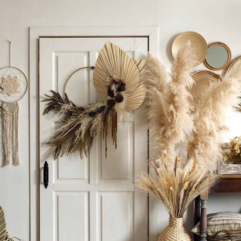 ZhouBoat 105 Pcs Boho Dried Pampas Grass Decor Bulk, Large Dried Palm Spears Bunny Tails Pampas Reed Grass Dried Palm Leaves Dried Flower Bouquet Boho Centerpieces for Wedding Home Tables Decor - Image 4