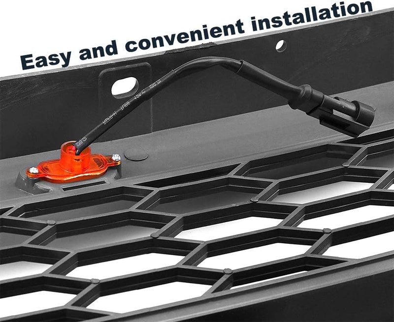 BASIKER Auto Front Grille Lights for 2004-2019 Ford F150 F250 F350 Raptor External LED Decoration | 3 Pack Amber Lens - Image 3