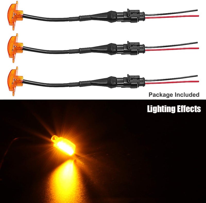 BASIKER Auto Front Grille Lights for 2004-2019 Ford F150 F250 F350 Raptor External LED Decoration | 3 Pack Amber Lens - Image 2