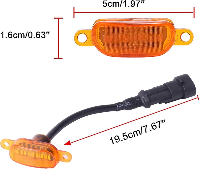 BASIKER Auto Front Grille Lights for 2004-2019 Ford F150 F250 F350 Raptor External LED Decoration | 3 Pack Amber Lens - Image 5