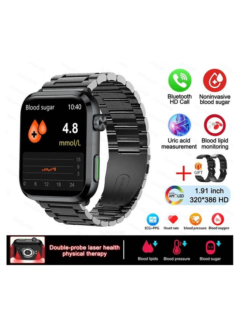AROAQ Non-invasive Smart Watch Men Women Blood Fat Uric Acid Health Monitor Bluetooth Call Medical Grade Sports - Image 1
