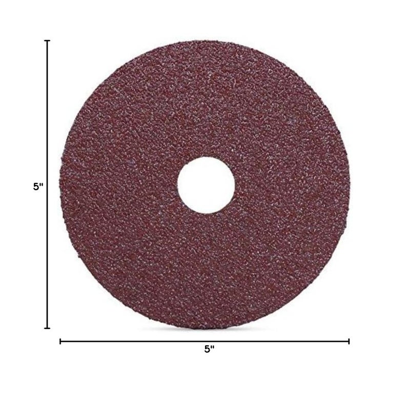 BHA أقراص صنفرة وطحن من ألياف الراتنج أكسيد الألمنيوم، 5” × 7/8”، 120 حبيبة - عبوة 25 - Image 2
