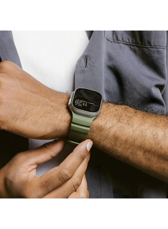 For Iwatch Ultra1/2 For Apple Watch S10 Wild Trail Silicone For Apple Watch 49mm Strap-Color:Space Gray-Dimensions:42/44/45/46/49mm Black Buckle  - Image 2