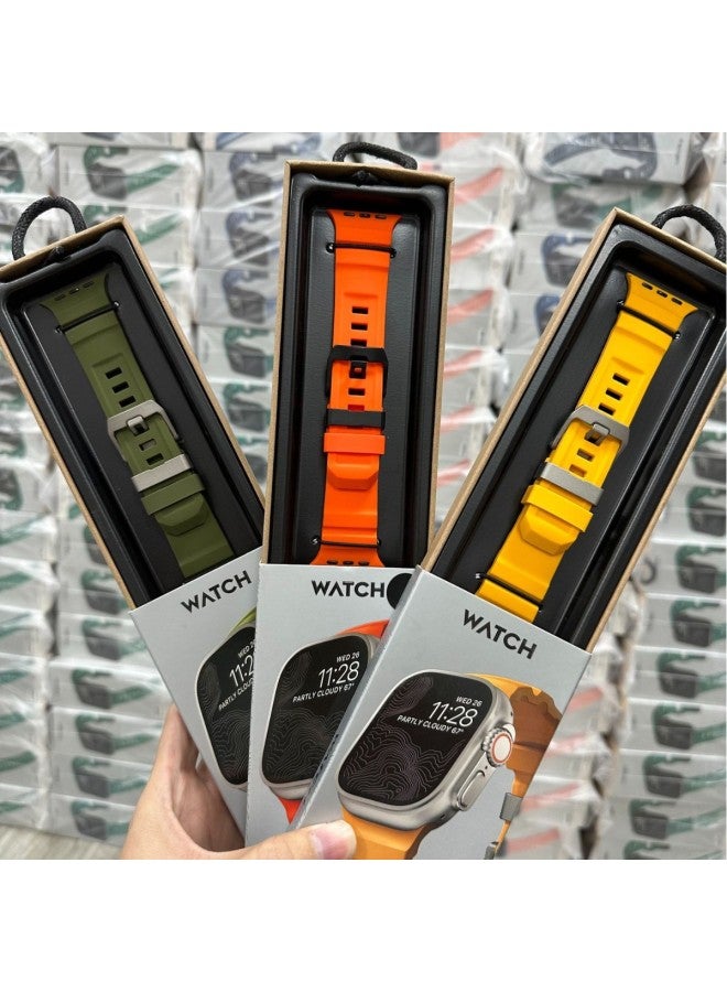 For Iwatch Ultra1/2 For Apple Watch S10 Wild Trail Silicone For Apple Watch 49mm Strap-Color:Space Gray-Dimensions:42/44/45/46/49mm Black Buckle  - Image 5