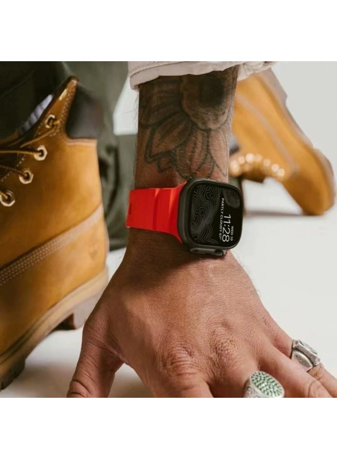 For Iwatch Ultra1/2 For Apple Watch S10 Wild Trail Silicone For Apple Watch 49mm Strap-Color:Space Gray-Dimensions:42/44/45/46/49mm Black Buckle  - Image 3