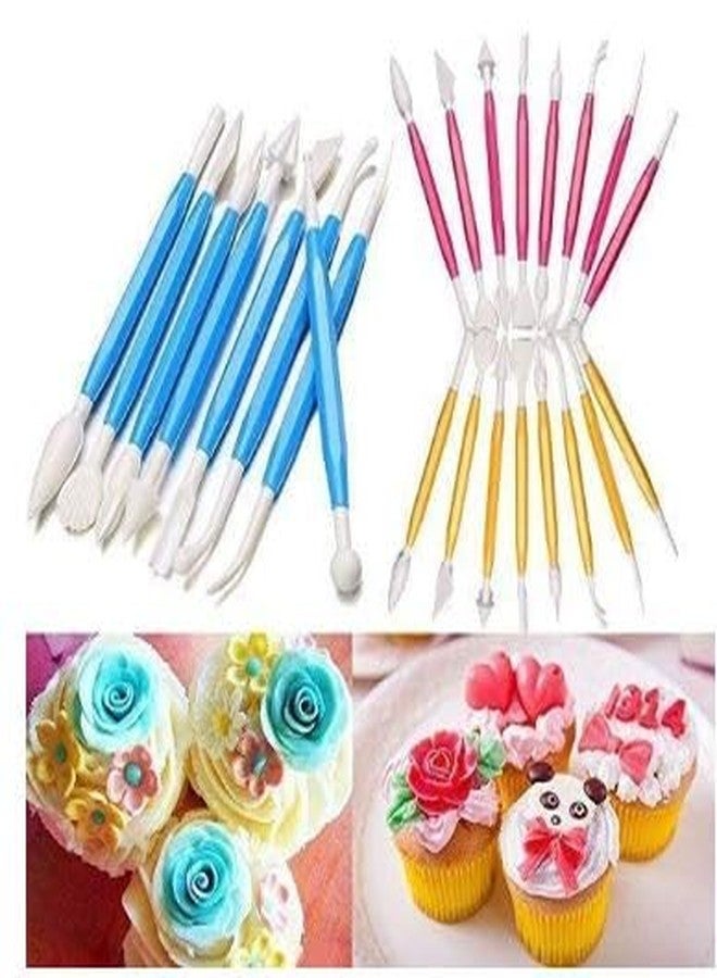 Ganesh Pottery Plastic Ceramic Pottery Tools Set of 8 Carving Double Heads Clay Modelling, Sculpting, Shaping, Fondant Cake Decorating for Lippan Art & Craft Supplies for Kids, Artist (Multi Colour) - Image 2