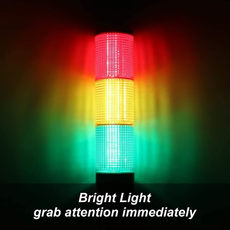 Litost Litost 2 Layer Stack Light Signal Tower Light with Buzzer 24 Volt DC 2 Tier REDGreen  - Image 5