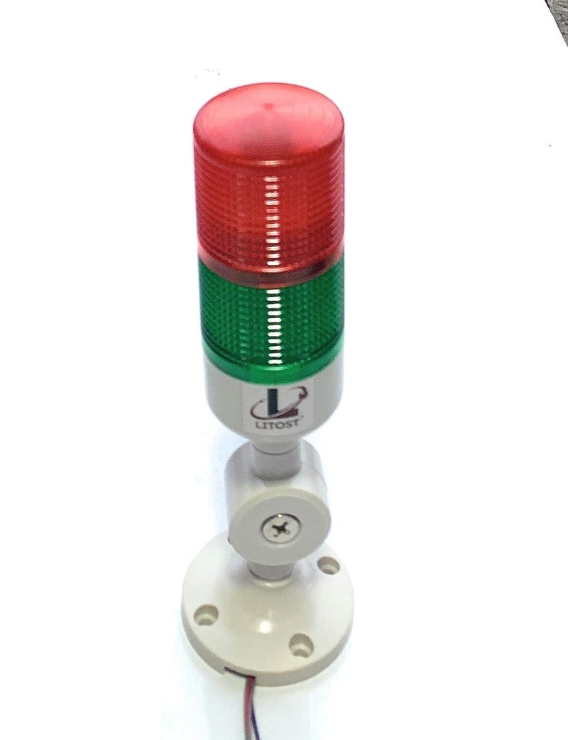 Litost Litost 2 Layer Stack Light Signal Tower Light with Buzzer 24 Volt DC 2 Tier REDGreen  - Image 1