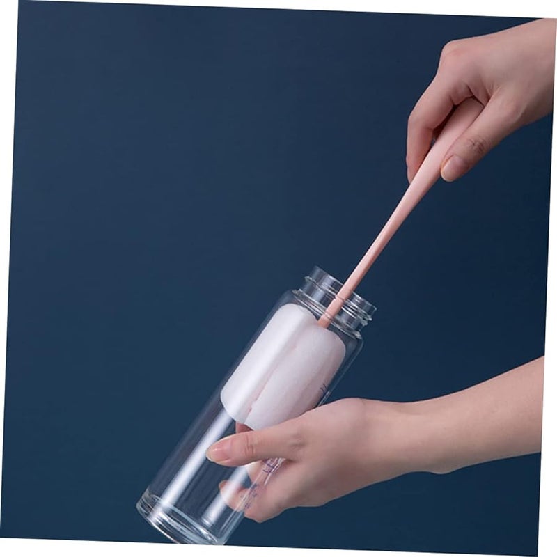 4Pcs Sponge Cleaning Brush Set with Long Handle for Bottles and Cups Replaceable Heads - Image 4