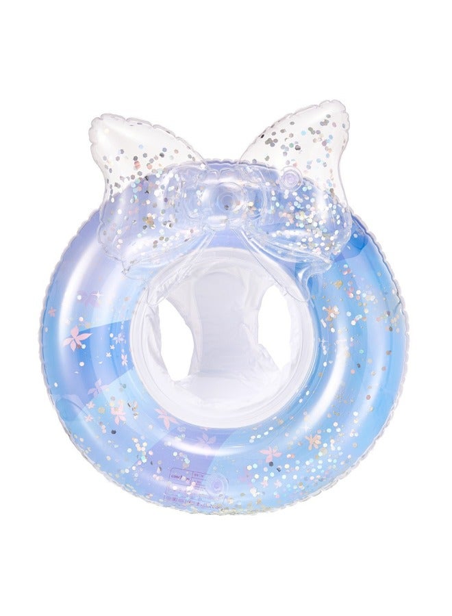 Generic Shinohara Children's Swimming Ring For Boys And Girls Purple Rabbit Seat Ring Baby Thickened Inflatable Swimming Ring With Handle-Inside Diameter After Inflation:Blue-star Fantasy Bow Pants Pocket S - Image 1