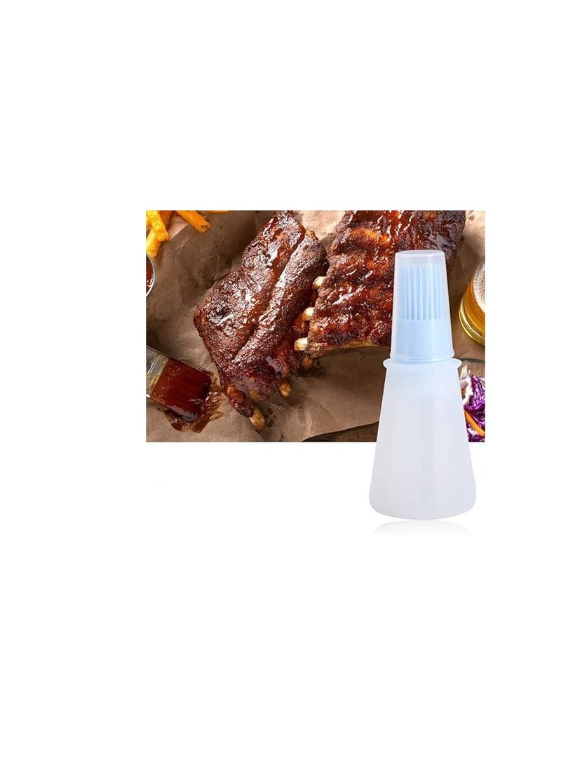 سيجوي فرشاة زجاجة زيت السيليكون، فرشاة طهي سيليكون مقاومة للحرارة، فرشاة معجنات غير قابلة للذوبان، زجاجة متدرجة ذات ملمس ناعم، فرشاة زجاجة زيت سهلة التنظيف، أزرق - Image 1