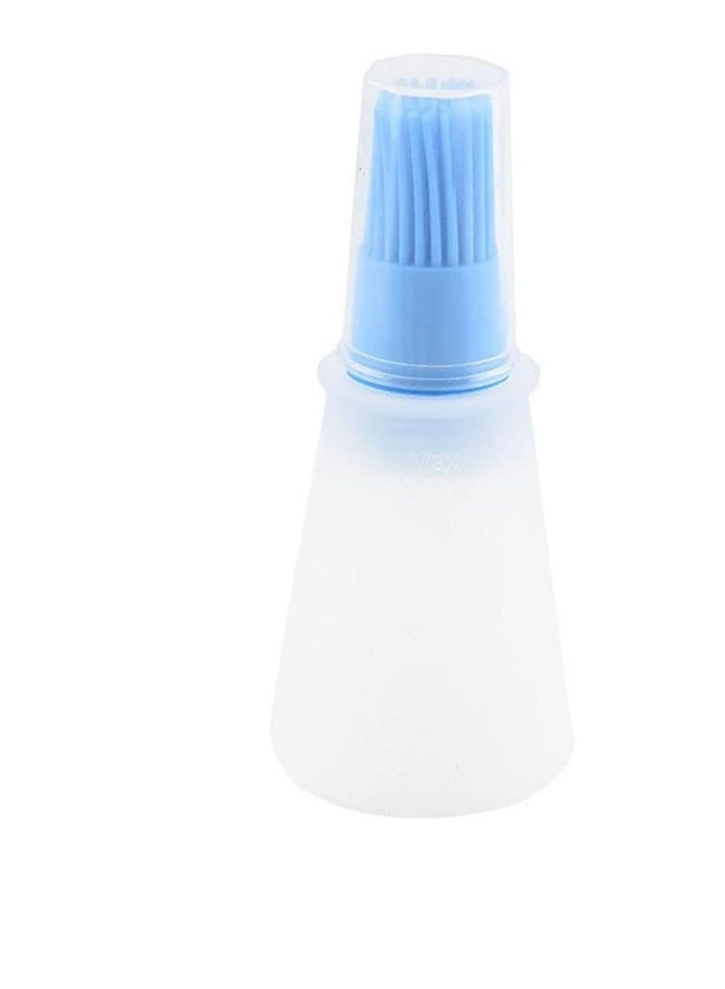 سيجوي فرشاة زجاجة زيت السيليكون، فرشاة طهي سيليكون مقاومة للحرارة، فرشاة معجنات غير قابلة للذوبان، زجاجة متدرجة ذات ملمس ناعم، فرشاة زجاجة زيت سهلة التنظيف، أزرق - Image 2