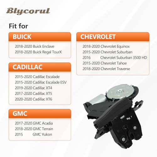 Blycorul Rear Liftgate Latch Actuator, Compatible with 2015-2020 Chevy Suburban Equinox Cadillac Escalade XT4 GMC Yukon Terrain, Trunk Hatch Tailgate Lock Actuator, Replaces 13509598, 13519125 - Image 2