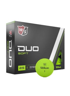 Duo Soft Green Golf Balls (12-Pack) – High-Visibility, Low Compression Golf Balls for Maximum Distance & Control – Soft Feel for All Skill Levels