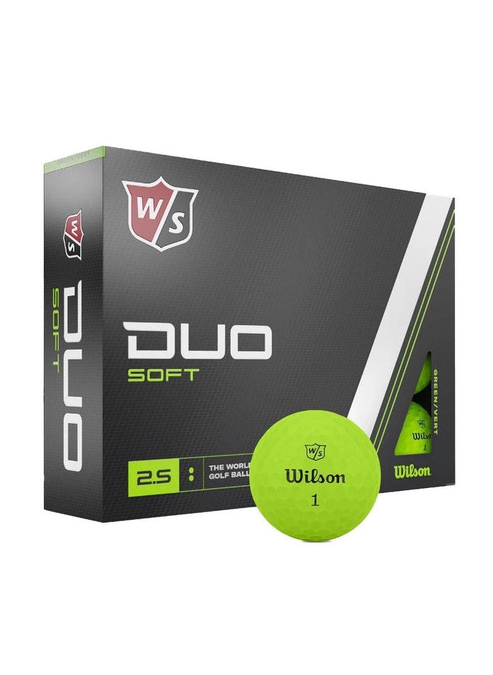 Wilson - Duo Soft Green Golf Balls (12-Pack) – High-Visibility, Low Compression Golf Balls for Maximum Distance & Control – Soft Feel for All Skill Levels - Image 1
