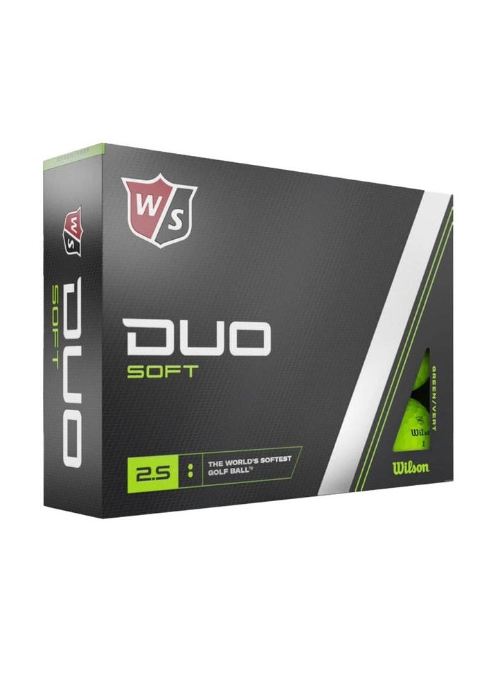 Wilson - Duo Soft Green Golf Balls (12-Pack) – High-Visibility, Low Compression Golf Balls for Maximum Distance & Control – Soft Feel for All Skill Levels - Image 1