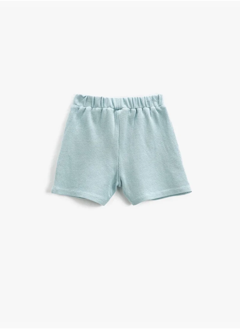 كوتون Shorts Pocket Detail Drawstring Textured