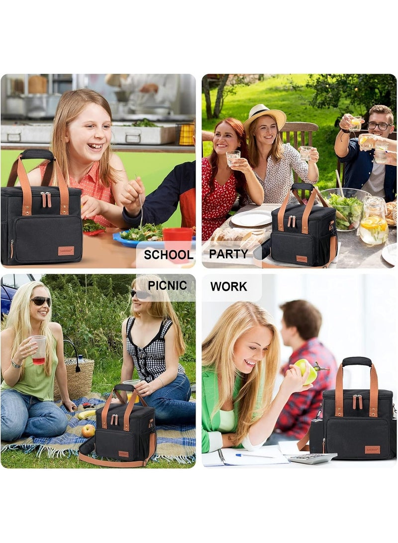 Thermal Lunch Bag 16L for Adults – Reusable Waterproof Cooler Tote with Food-Grade Aluminum Foil Lining – Holds Meals, Snacks, and Up to 20 x 330ml – Perfect for Work, School, Travel, Camping, Outdoor Activities, and Family Trips - Image 2
